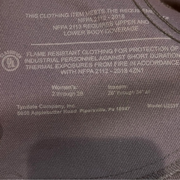 NWT Tyndale Women's Premium Industrial Flame Resistant Work Pants, Size 10 NEW - Picture 8 of 10